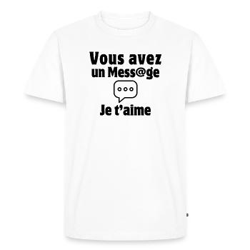 message, text, valentine's day, I love you - Men's Premium Organic T-Shirt - white - Front - Nico (187cm)