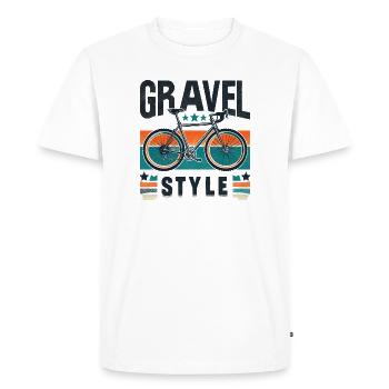 Vélo rustique aventure style vélo gravel - T-shirt Premium bio Homme - blanc - Devant - Nico (187cm)
