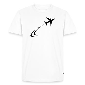Plane flies away - Men's Premium Organic T-Shirt - white - Front - Nico (187cm)
