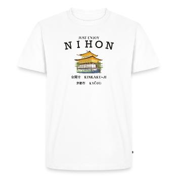 Kyoto, Kinkaku-ji, Golden Pavilion, Japan Temple - Men's Premium Organic T-Shirt - white - Front - Nico (187cm)