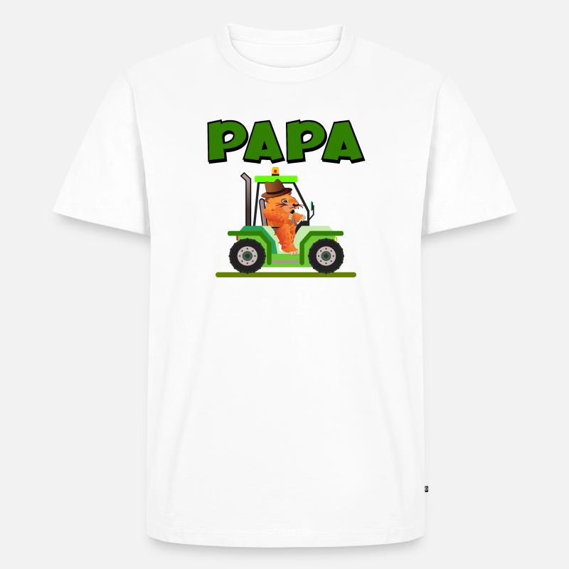 Bauer Vater Traktor - Männer Premium Bio T-Shirt - Weiß