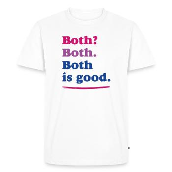 Mois de la fierté LGBTQ - Fierté bisexuelle - T-shirt Premium bio Homme - blanc - Devant - Nico (187cm)