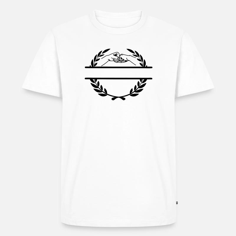 Gemeinsam im Lorbeerkranz arbeiten - Männer Premium Bio T-Shirt - Weiß