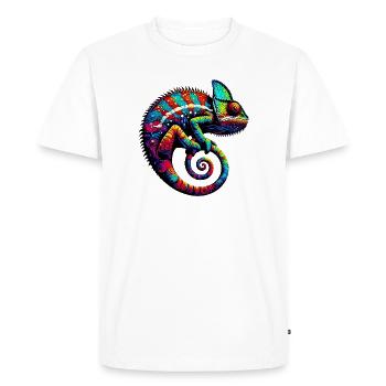 Caméléon - T-shirt Premium bio Homme - blanc - Devant - Nico (187cm)