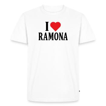 t-shirt j’aime Ramona t-shirt idée cadeau - T-shirt Premium bio Homme - blanc - Devant - Nico (187cm)