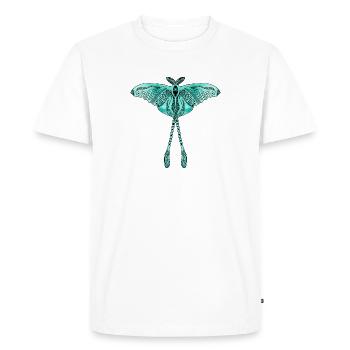 Papillon de lune chinois - Luna Moon Moth - T-shirt Premium bio Homme - blanc - Devant - Nico (187cm)
