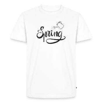 Spring, early spring, garden, watering, bed, love - Men's Premium Organic T-Shirt - white - Front - Nico (187cm)