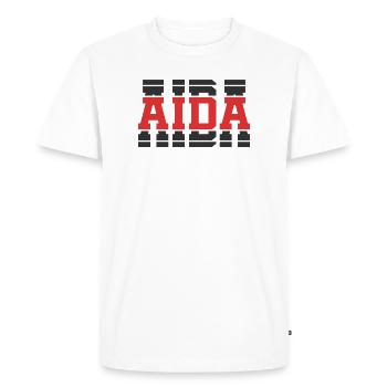 t-shirt Aida t-shirt gift idea stacked text - Men's Premium Organic T-Shirt - white - Front - Nico (187cm)