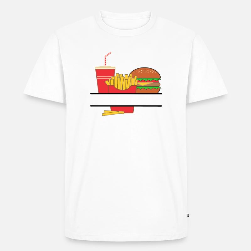 Pommesbuden-Logo oder Restaurant-Emblem - Männer Premium Bio T-Shirt - Weiß
