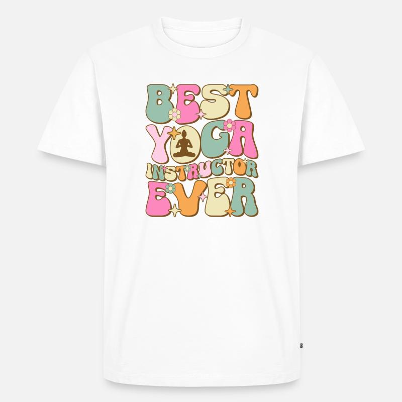 Bester Yogalehrer aller Zeiten - Männer Premium Bio T-Shirt - Weiß
