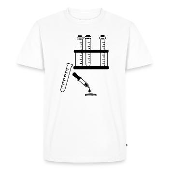Tubes à essai et pipette - T-shirt Premium bio Homme - blanc - Devant - Nico (187cm)
