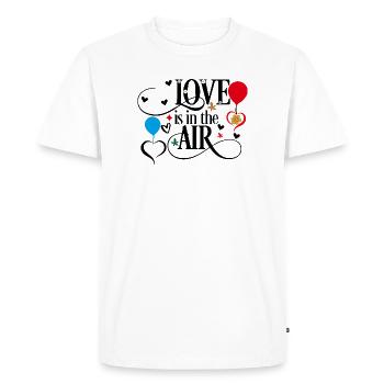 Il y a de l’amour dans l’air - T-shirt Premium bio Homme - blanc - Devant - Nico (187cm)