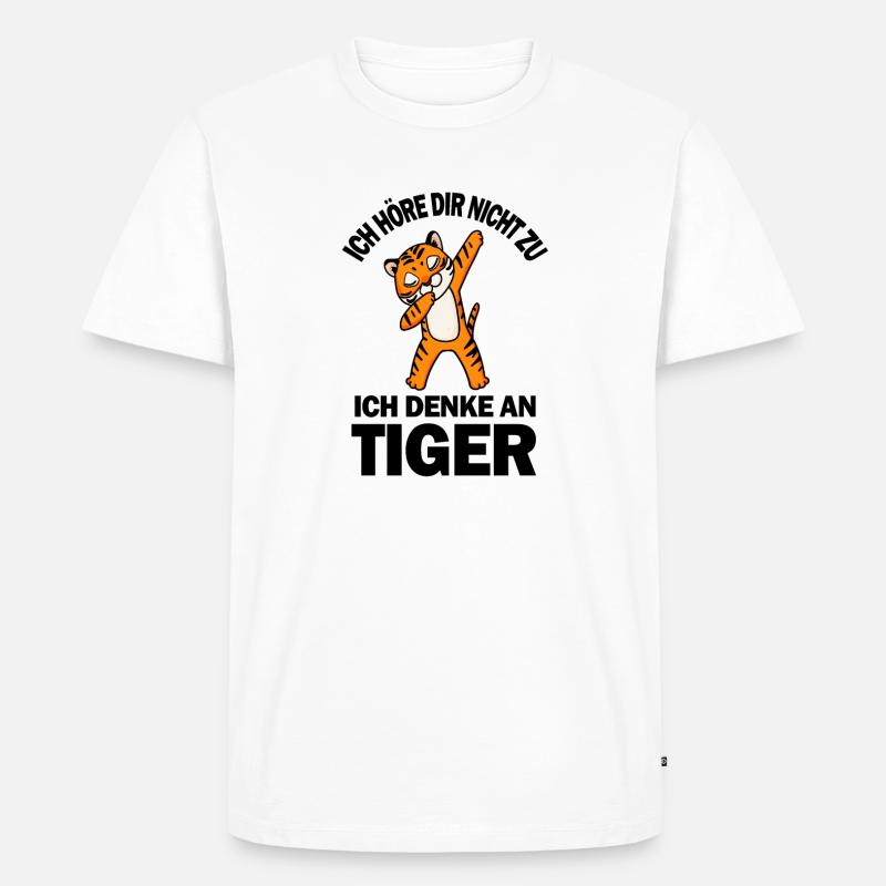 Tiger Spruch - Männer Premium Bio T-Shirt - Weiß