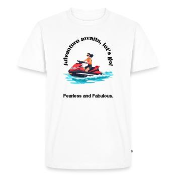 Design d’aventure en jet ski vibrant - T-shirt Premium bio Homme - blanc - Devant - Nico (187cm)