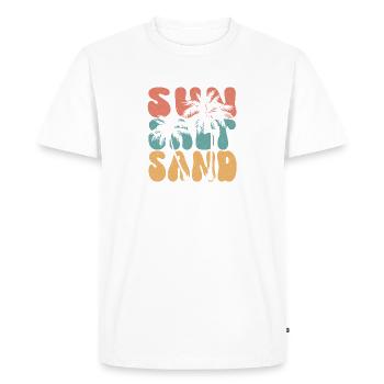 Summer - Sun, Salt and Sand - Men's Premium Organic T-Shirt - white - Front - Nico (187cm)