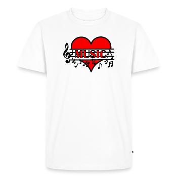 Aimer la musique - T-shirt Premium bio Homme - blanc - Devant - Nico (187cm)