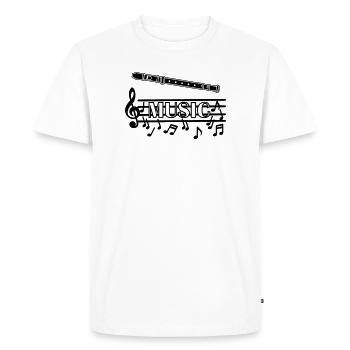 Logo de la musique de la flûte à bec - T-shirt Premium bio Homme - blanc - Devant - Nico (187cm)