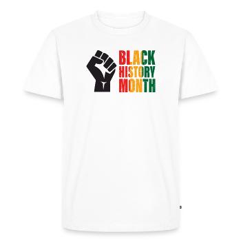 Black History Month - Men's Premium Organic T-Shirt - white - Front - Nico (187cm)