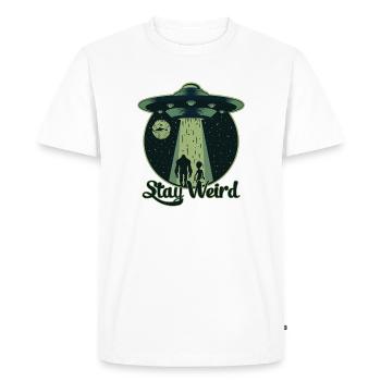 Stay Weird - OVNI, Alien - T-shirt Premium bio Homme - blanc - Devant - Nico (187cm)