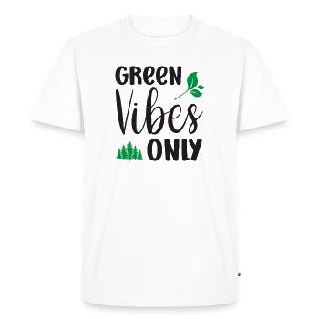 Uniquement des vibrations vertes - T-shirt Premium bio Homme - blanc - Devant - Nico (187cm)