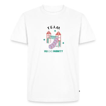 Humanité | Équipe Hu(iii)manity - T-shirt Premium bio Homme - blanc - Devant - Nico (187cm)