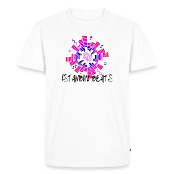 Disco néon DJ cercle design - T-shirt Premium bio Homme - blanc - Devant - Nico (187cm)