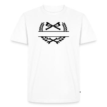 Mechanic logo garage - Men's Premium Organic T-Shirt - white - Front - Nico (187cm)