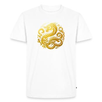 Tatouage de dragon chinois - T-shirt Premium bio Homme - blanc - Devant - Nico (187cm)
