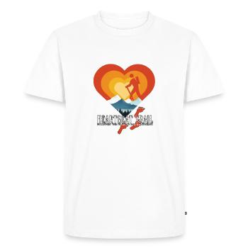 Randonnée de montagne Heartbeat Trail - T-shirt Premium bio Homme - blanc - Devant - Nico (187cm)