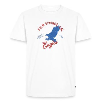 Palm-Springs Californie Sports Rétro Vintage Design - T-shirt Premium bio Homme - blanc - Devant - Nico (187cm)