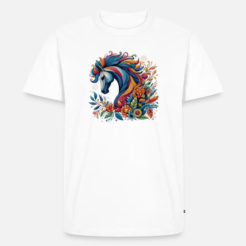 Pferd - Männer Premium Bio T-Shirt - Weiß