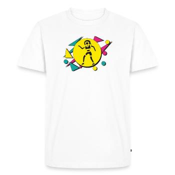 danseur des années 80 - T-shirt Premium bio Homme - blanc - Devant - Nico (187cm)