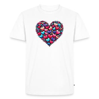 Colorful Heart - Men's Premium Organic T-Shirt - white - Front - Nico (187cm)