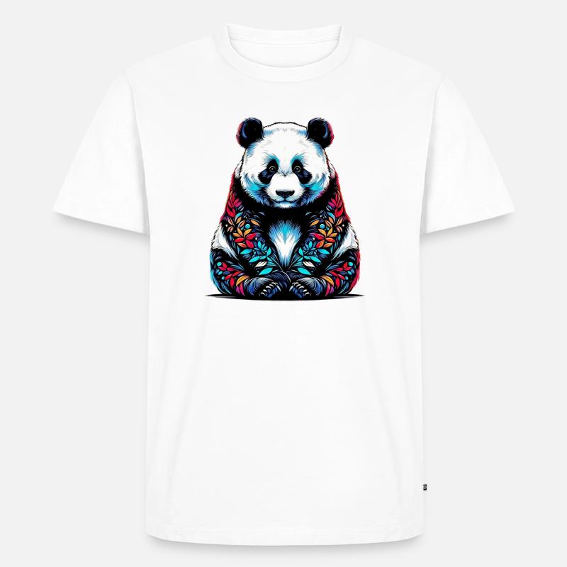 Panda - Männer Premium Bio T-Shirt - Weiß
