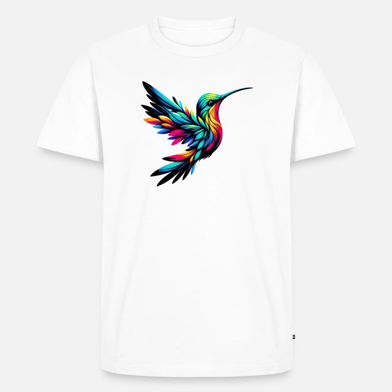 Kolibri - Männer Premium Bio T-Shirt - Weiß