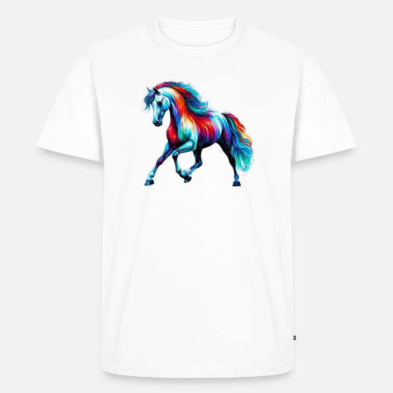 Pferd - Männer Premium Bio T-Shirt - Weiß