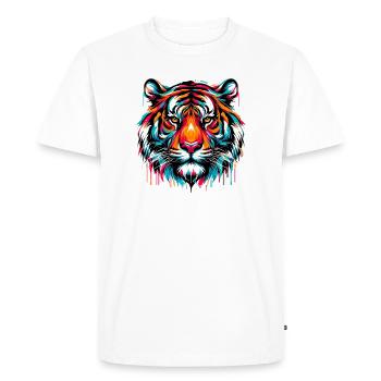 Tiger - Men's Premium Organic T-Shirt - white - Front - Nico (187cm)
