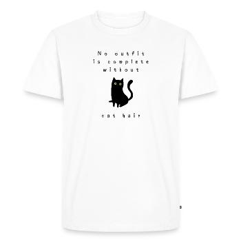 Aucune tenue n’est complète sans poils de chat - T-shirt Premium bio Homme - blanc - Devant - Nico (187cm)