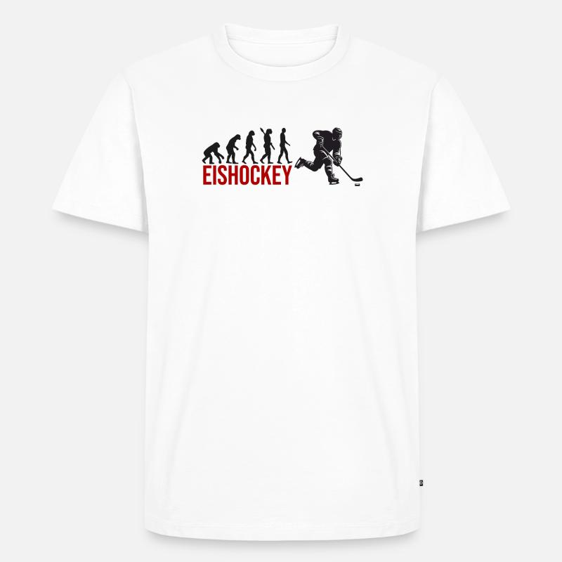 Evolution Eishockey - Männer Premium Bio T-Shirt - Weiß