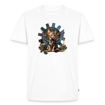 Wonderful fantasy steampunk cat. - Men's Premium Organic T-Shirt - white - Front - Nico (187cm)