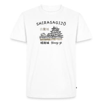 Château de Himeji-jo, Japon, préfecture de Hyogo, dessin - T-shirt Premium bio Homme - blanc - Devant - Nico (187cm)
