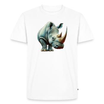 Rhinoceros - Men's Premium Organic T-Shirt - white - Front - Nico (187cm)