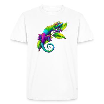 Gecko - T-shirt Premium bio Homme - blanc - Devant - Nico (187cm)