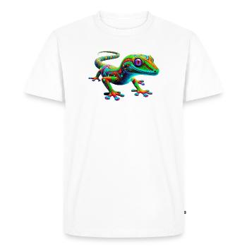 Gecko - T-shirt Premium bio Homme - blanc - Devant - Nico (187cm)