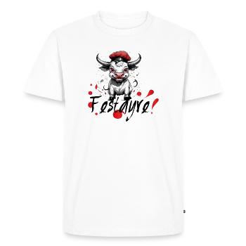 Festayre ! Féria de Béziers, Dax, Nîmes, Bayonne - T-shirt Premium bio Homme - blanc - Devant - Nico (187cm)