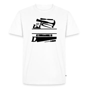 Bannière d’outil de charpentier - T-shirt Premium bio Homme - blanc - Devant - Nico (187cm)
