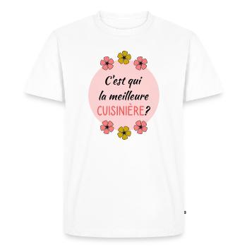 CUISINIERE - T-shirt Premium bio Homme - blanc - Devant - Nico (187cm)