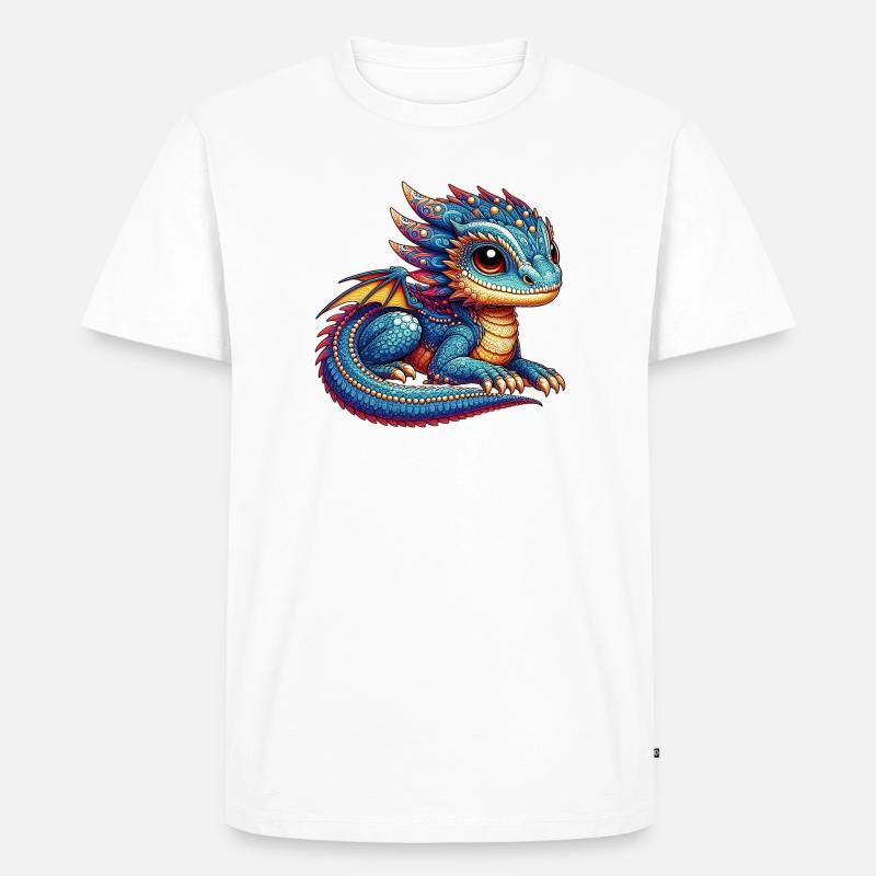 Drache - Männer Premium Bio T-Shirt - Weiß