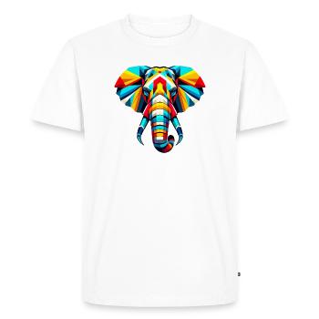 Elephant Pop Art - Men's Premium Organic T-Shirt - white - Front - Nico (187cm)
