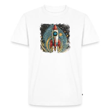 Rocket with a stylish design - Men's Premium Organic T-Shirt - white - Front - Nico (187cm)